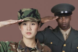 saluting female soldier
