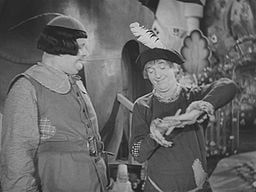Stan Laurel (right) with Oliver Hardy in 'Babes in Toyland' (1934).