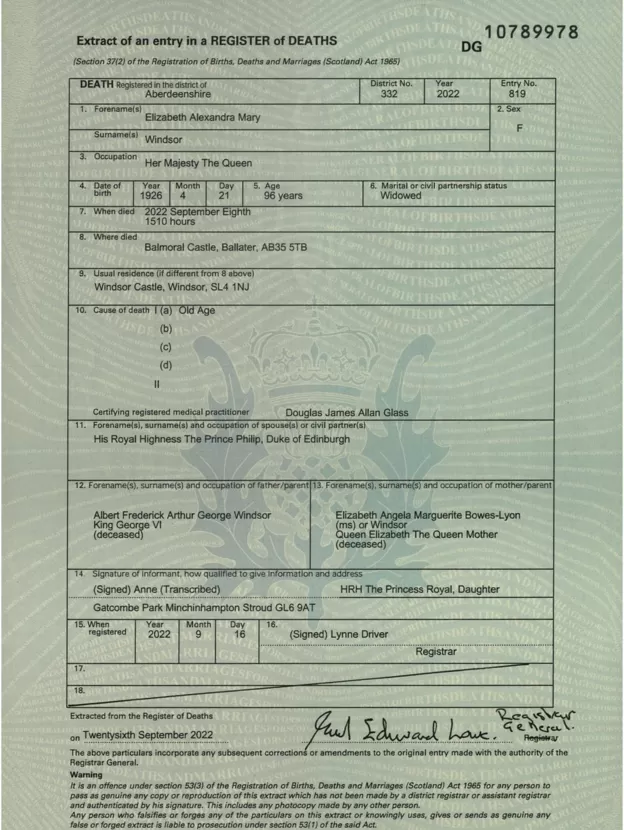 Queens Death Certificate 