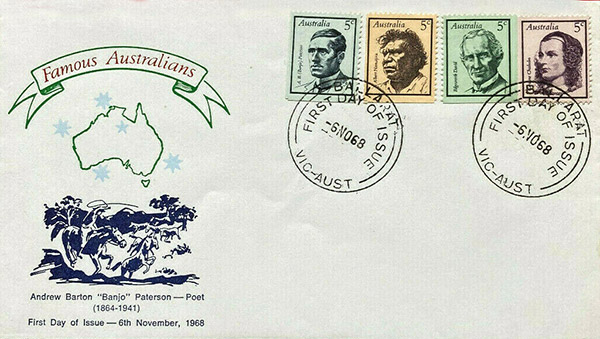 1968 Famous Australians FDC