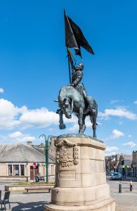 Horse and rider statue Hawick