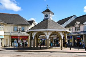 Castle Court shopping centre in the town of Caerphilly