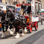 An image showing the high street and shops in penrith on May day