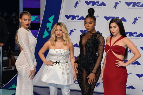 Members of Fifth Harmony together to celebrate Exception