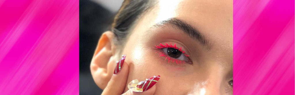 Neon lashes are set to be the beauty trend in festival season after being seen hitting the runways