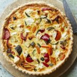 Roasted summer vegetable and feta quiche