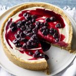 Lemon and blueberry vegan cheesecake