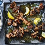 Pork souvlaki with oregano