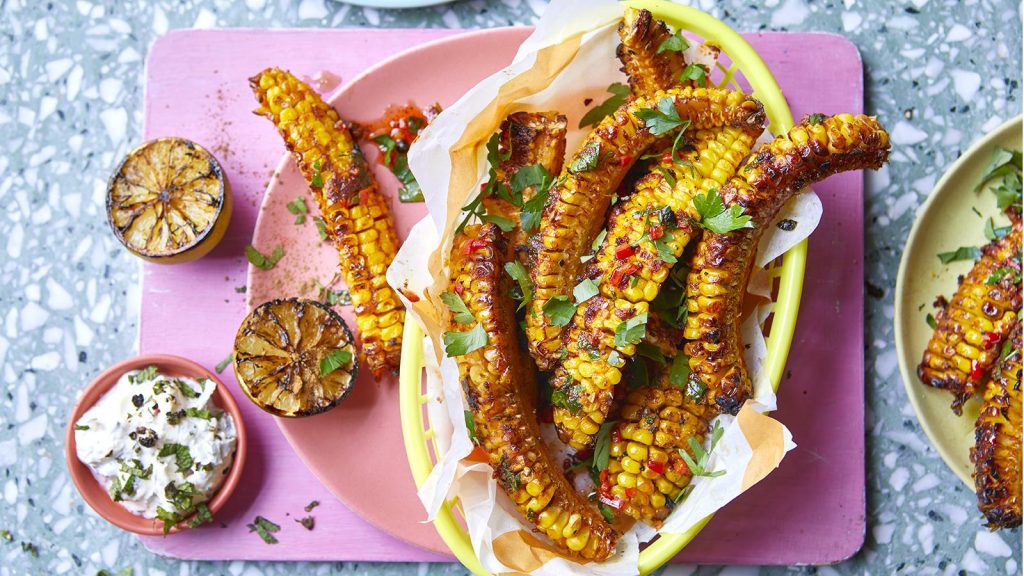 Corn ribs with mojito crema and cumin burnt lime