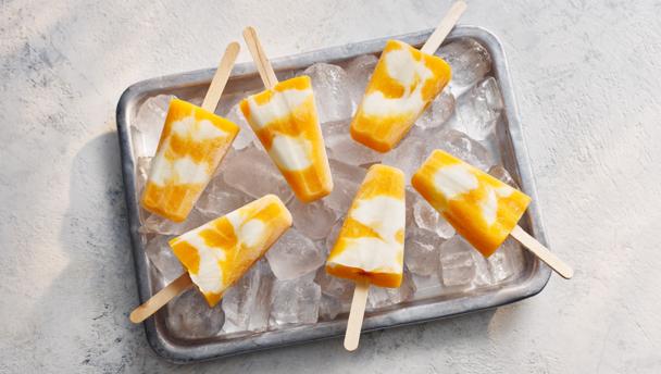 Easy peach ice lollies