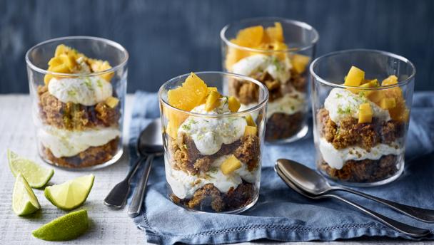 Ginger, mango and lime trifle