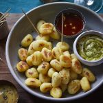 Air fryer gnocchi with pesto dip