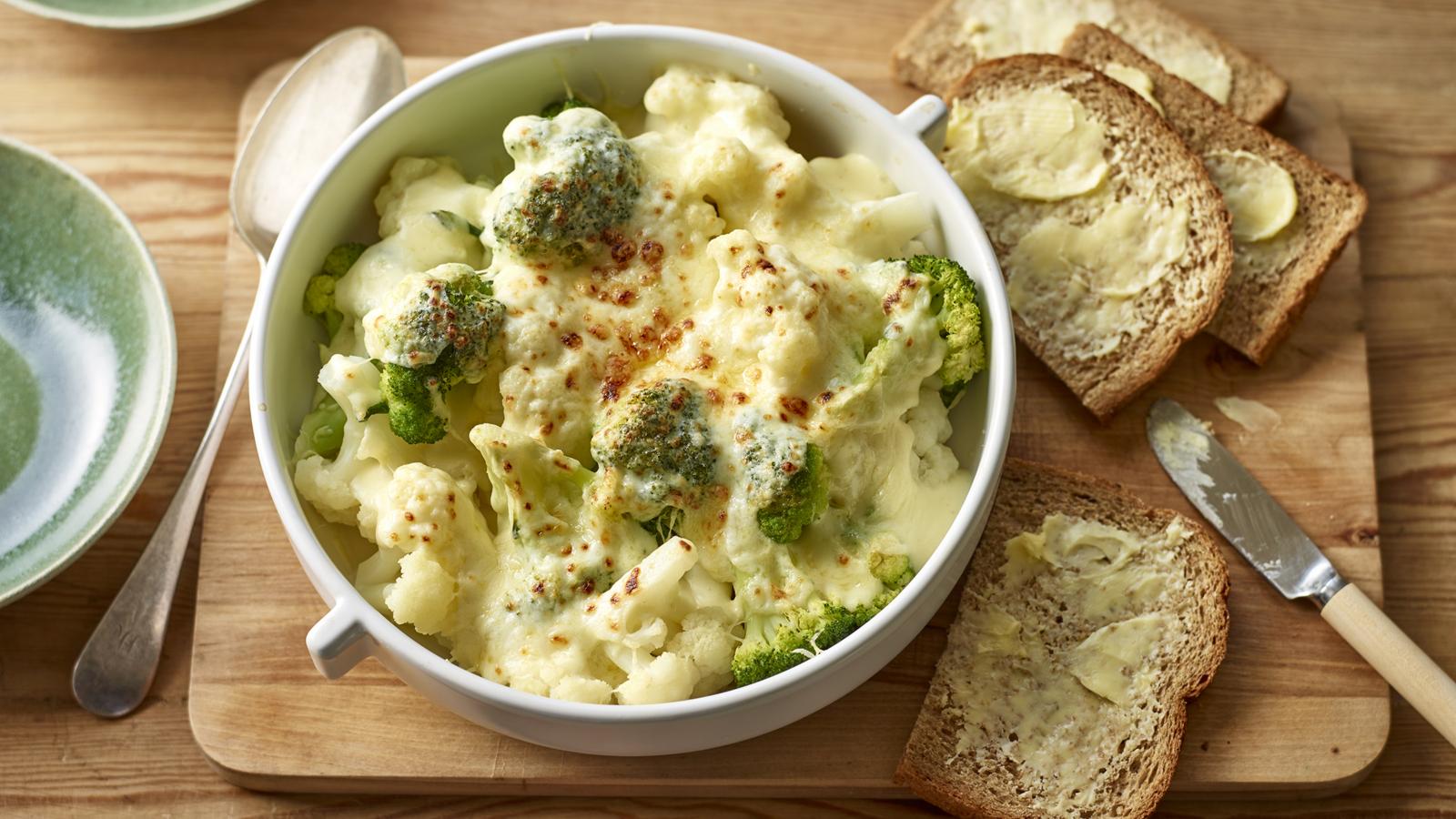 Cauliflower and broccoli cheese