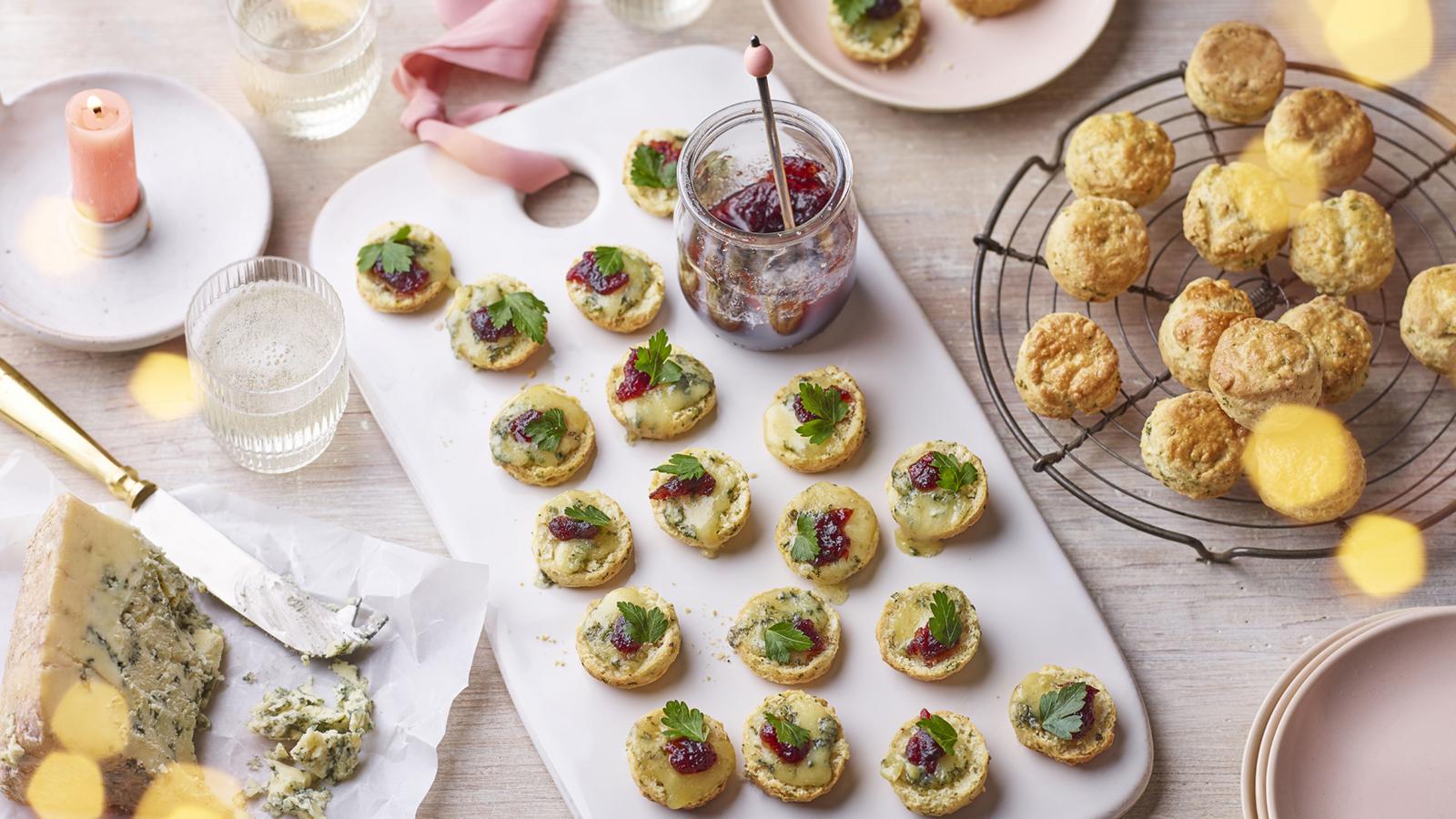 Christmas Stilton and sage canapés