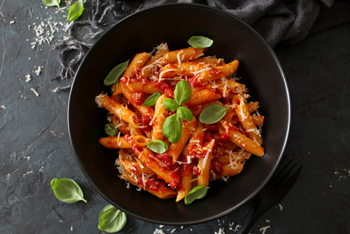 One-pot bacon, spinach and tomato pasta