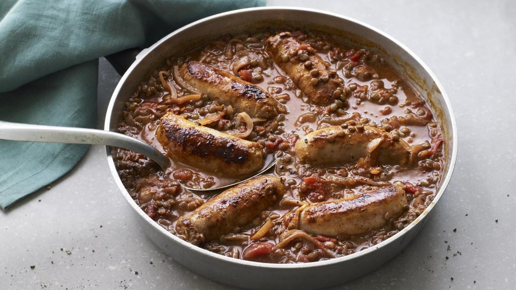 Easy sausage and lentil stew