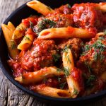 Vegan meatball one-pot pasta