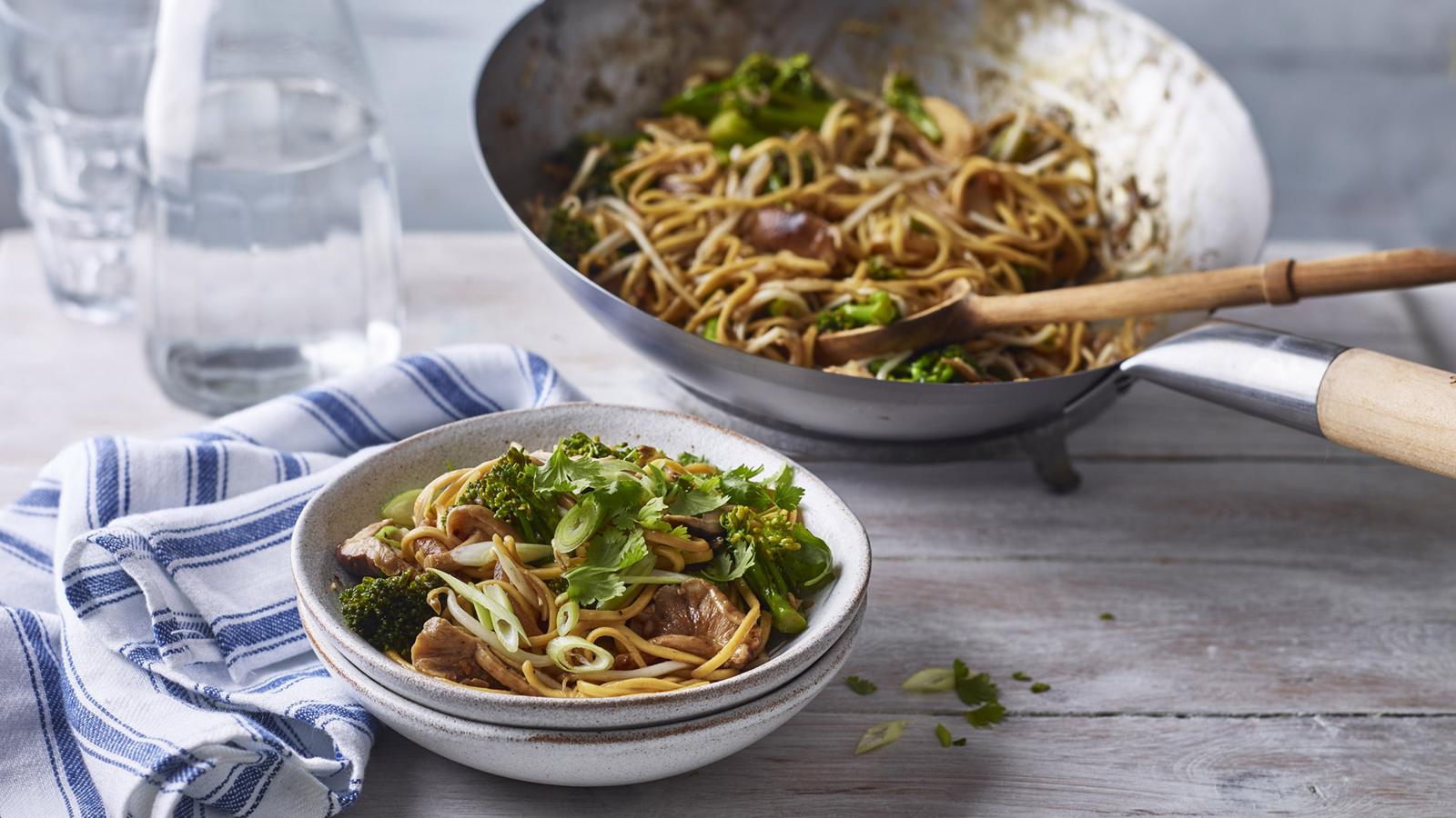 Mushroom and broccoli stir fry