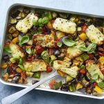 One pan halloumi veggie traybake