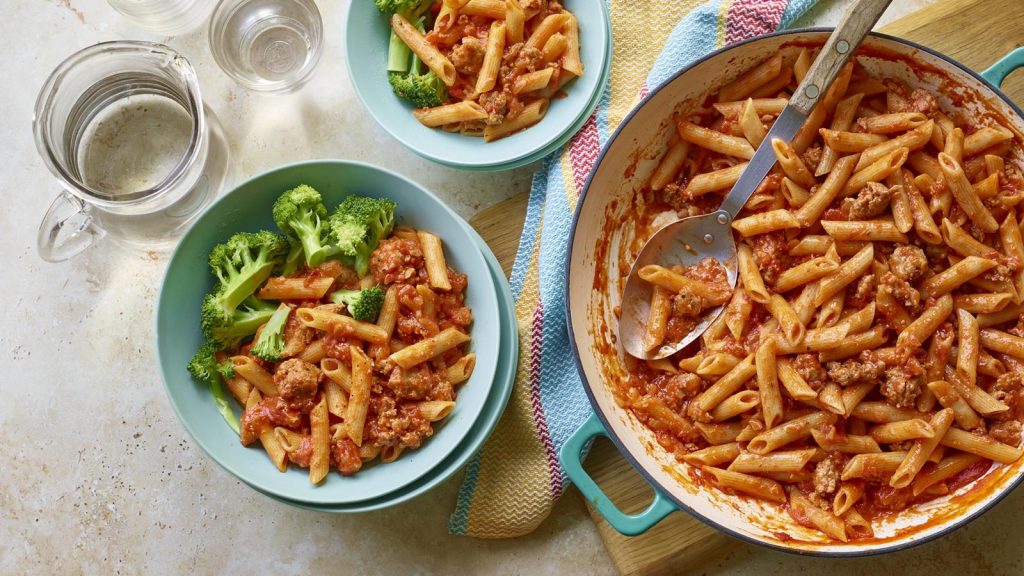 One-pan sausage pasta