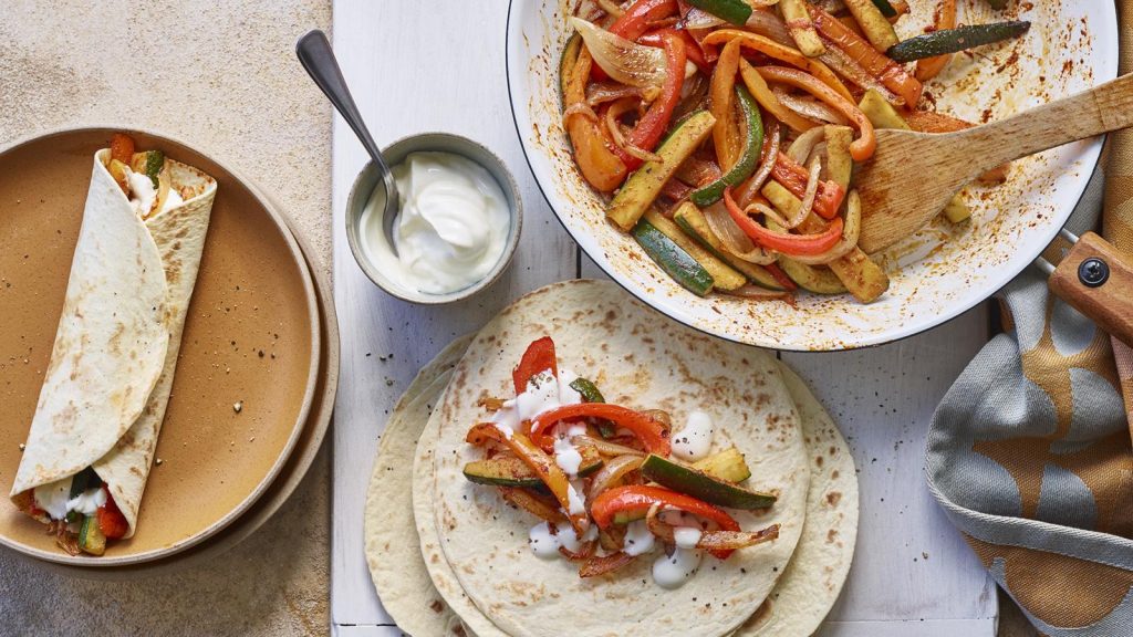 Simple veggie fajitas