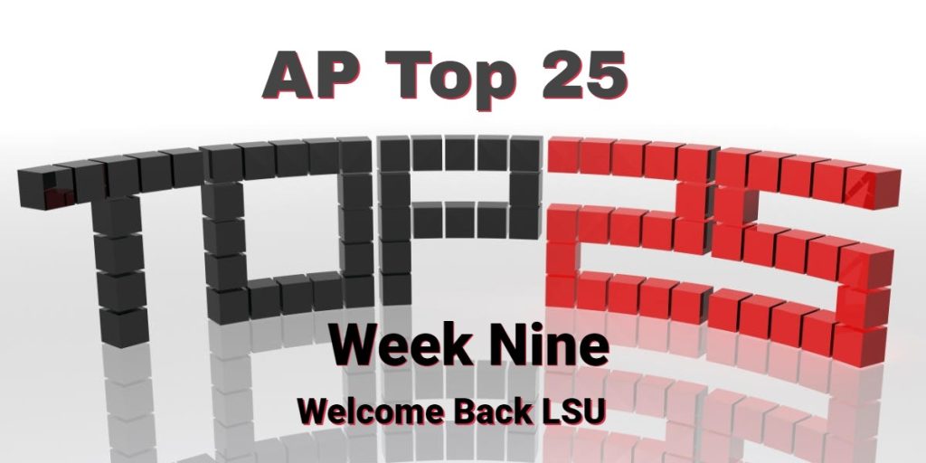 AP Top 25 Rankings Week 9 Tennessee Top Four!