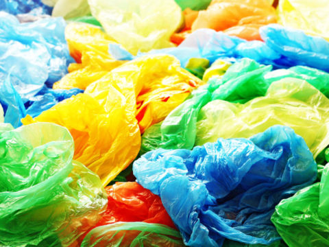 Plastic bag sales in England halved in the past year