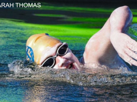 Woman first to swim the Channel four times non-stop