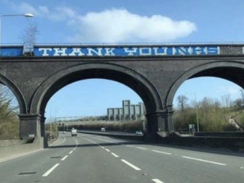M25 Graffiti Replaced With Heartwarming Message