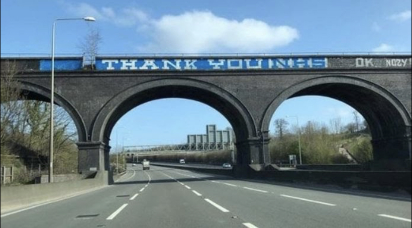 M25 Graffiti Replaced With Heartwarming Message