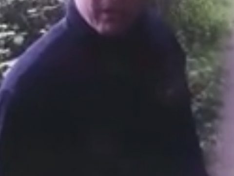 Cruel Man Kicks Young Girls Bike
