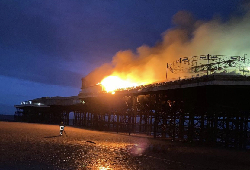 Blackpool Pier Catches Fire Overnight