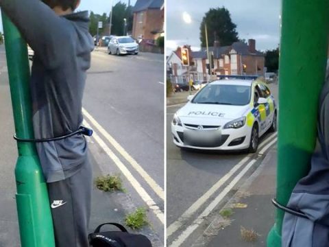Lad Chained To Lamppost Freed By Police