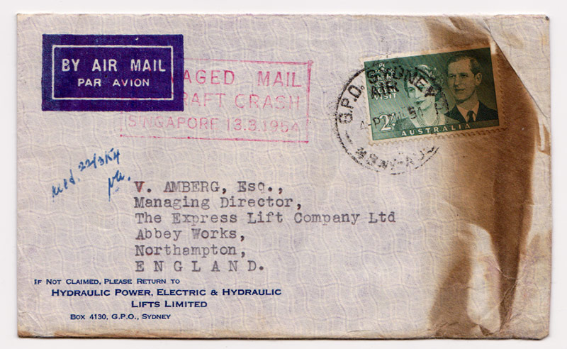Postal History Collecting – Singapore Air Crash Cover 1954