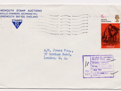 Postal History Collecting – GB 1971 Insufficiently Prepaid