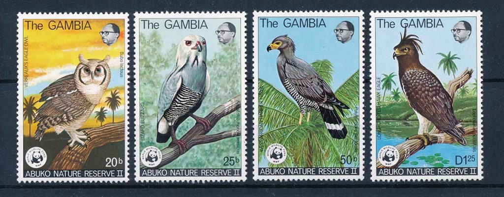 The Gambia 1978 Birds of Prey Attractive Birds Thematic Set
