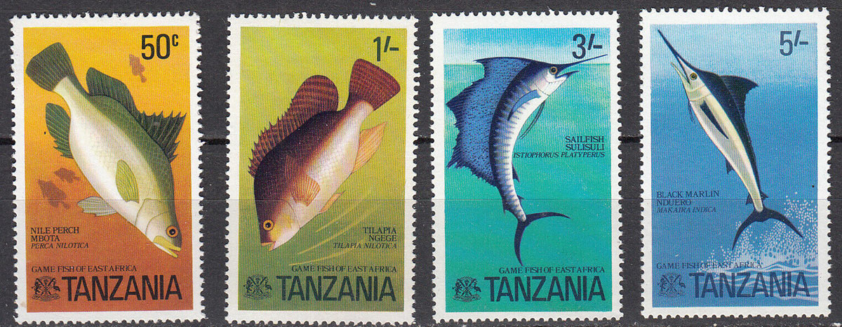 Tanzania 1977 Game Fish Of East Africa Fishing Thematic Set