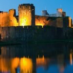 Caerphilly Castle at night