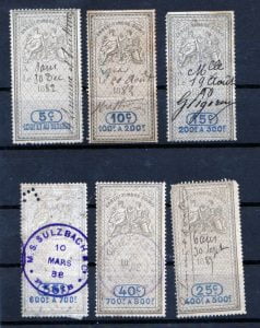 France 19th Century Revenue Stamps