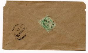 India1908 EVII 1/2a Green