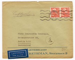 Sweden WWII Airmail Cover