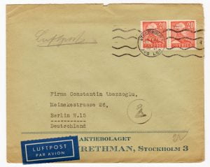 Sweden WWII Airmail Cover