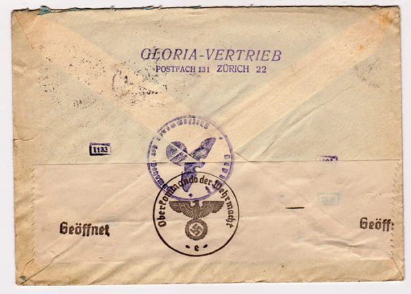 German WWII censor marks