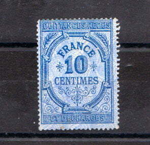 France 10c Blue Revenue Stamp