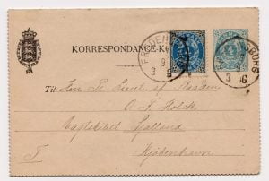 Denmark 1889 Postal stationery