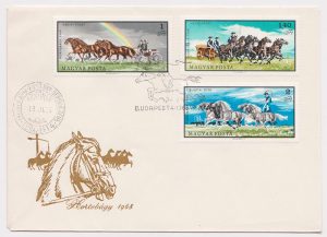 Hungary-1968-Horses-FDC