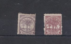 1886 Samoa-Palm stamps