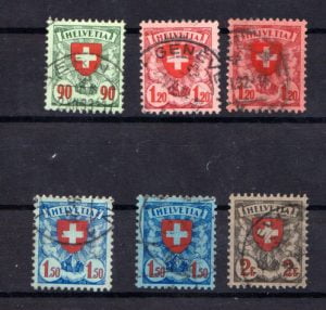 Switzerland 1924 Coat Of Arms stamps