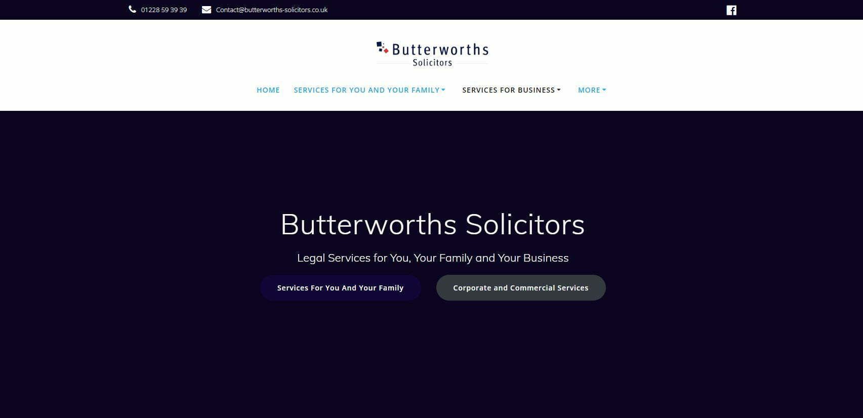 Image of the Butterworths Solicitors Website